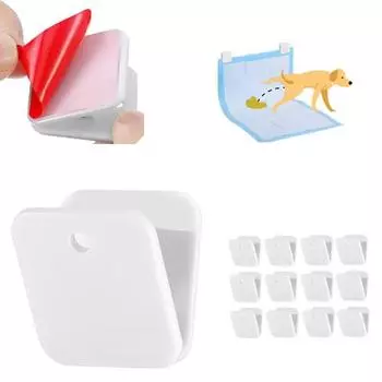 1 комплект зажимов для хранения самоклеящийся съемный пластиковый компактный держатель для собачьих подушечек для мочи товары для дома белый