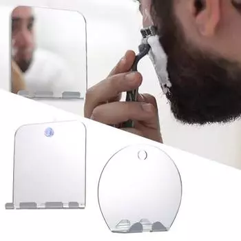 1 комплект зеркала для душа с присоской, настенное акриловое противотуманное зеркало для макияжа для бритья для ванной комнаты Round