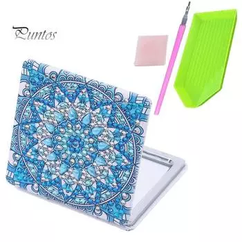 1 комплект зеркало для алмазной живописи портативное зеркало для макияжа со стразами DIY комплект для дома, путешествий на открытом воздухе E