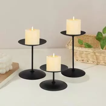 1 комплект, железный подсвечник, современный элегантный подсвечник, стабильная подставка для свечей для свадебных вечеринок, домашний декор чёрный