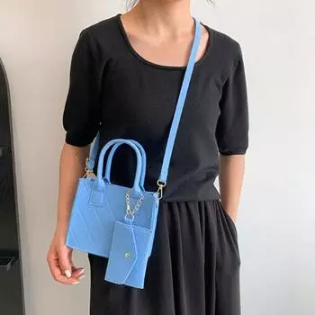 1 комплект, женская фетровая сумка с сумочкой-цепочкой, стеганая сумка большой емкости с портативной ручкой, однотонная сумка-тоут с регулируемым ремешком, комплект сумок на одно плечо розы красного