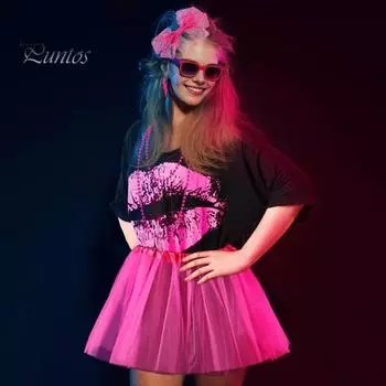 1 комплект, женская одежда, ювелирный костюм, топ, юбка, повязка на голову, ожерелье, серьги, перчатки, поясная сумка, гетры, ретро, 80-е годы, вечеринка, дискотека, косплей, аксессуары для костюмов S флуоресцентный зеленый