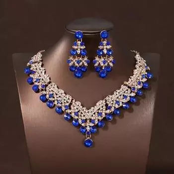 1 комплект женских серег-колье с зелеными стразами, одинаковых по цвету, симметричных полых светло-розовый