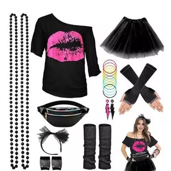 1 комплект, женский ювелирный костюм, верхняя юбка, повязка на голову, ожерелье, серьги, перчатки, поясная сумка, сумка на ногу S флуоресцентный зеленый