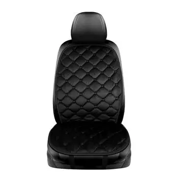 1 комплект, зимний теплый чехол для автомобильного сиденья, противоскользящая подушка для переднего сиденья, дышащая подушка, защита для автомобильного сиденья со спинкой Cushion x 1 чёрный