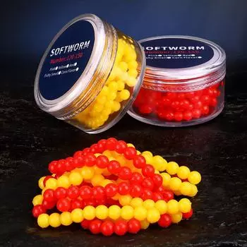 1 коробка 2/3/4/5 мм подвесные бусины для дразнящей рыбалки клубника кукуруза ароматизированная TPR приманка корень мягкая наживка для ловли карася с перевернутым ртом 2MM красный