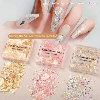 1 коробка блесток для ногтей ультратонкие блестящие визуальные эффекты яркие цвета легко наносятся нейл-арт фрагменты ракушек самодельные поделки принадлежности для ногтей белый