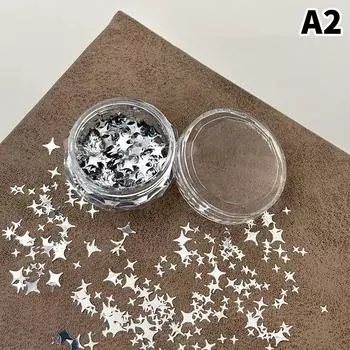 1 коробка блесток для ногтей в форме звезд, блестящие хлопья, пайетки для нейл-арта, подвески, украшения, сделай сам, ломтики, аксессуары A2