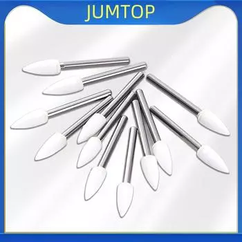 1 коробка боров для полировки белого камня для отделки фарфоровой эмали и композитной смолы, форма пламени/конуса/круглая CN1 белый