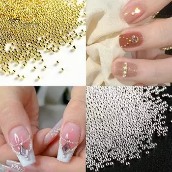 1 коробка, декоры из бисера для ногтей, разные размеры, легкая паста, однотонные бусины с 3D-эффектом, гладкие украшения для дизайна ногтей «сделай сам», с коробкой для хранения, аксессуары для дизайна ногтей белый