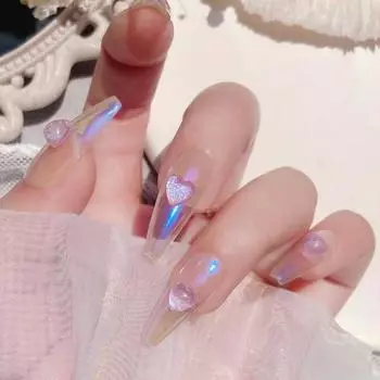 1 коробка для украшения ногтей, большое количество водонепроницаемого смоляного клея типа 3D Love Heart разноцветный