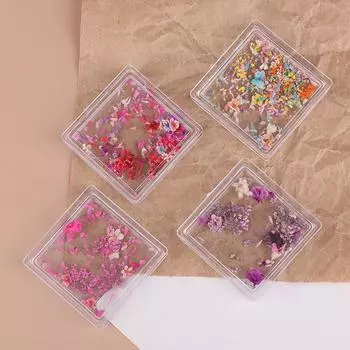 1 коробка для украшения ногтей цветами, нежные 3D сушеные цветы, подвески для ногтей, наклейки для дизайна ногтей, аксессуары для поделок as the picture