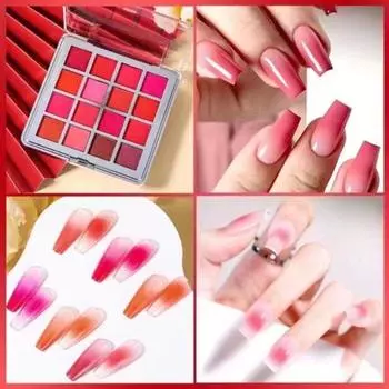 1 коробка, градиентная пудра для ногтей, легкая паста, украшение для ногтей, легко работать, стильный дизайн ногтей, яркая пудра для домашнего использования