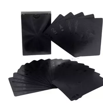 1 коробка игральных карт премиум-класса из черного золота, водонепроницаемая игровая карта, семейная игра, покерные карты, коллекция колод чёрный