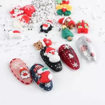 1 коробка изящный 3D визуальный эффект смолы рождественский маникюр декор 12 сеток дизайн украшения для ногтей для салона