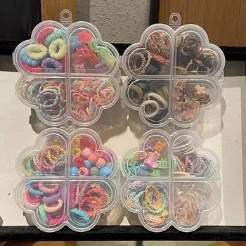 1 коробка мини-заколки для волос резинки детские головные уборы набор красочные принцессы повязки на голову для девочек подарочная коробка резинки для волос аксессуары