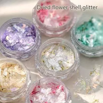 1 коробка микс для ногтей сухоцветы ракушки блестки для ногтей блестящая мука гипервспышка блестки нейл-арт украшения для ногтей своими руками