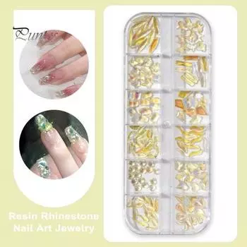 1 коробка набор для дизайна ногтей потрясающие стразы «Аврора» создают стильный образ ногтей с плоским дном, аксессуары для маникюра прозрачный