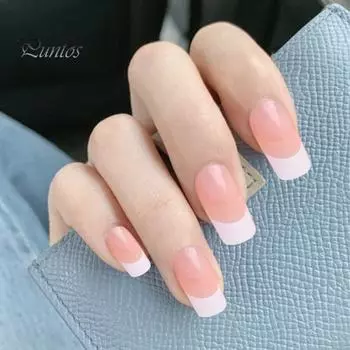 1 коробка накладные ногти в классическом французском стиле контрастного цвета многоразовые DIY дизайн ногтей маникюр украшения глянцевый плоский край пресс на ногтях бежевый