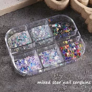 1 коробка очаровательных хлопьев для нейл-арта, широкое применение, отличные смешанные самодельные блестки, звездочки, пайетки, декор