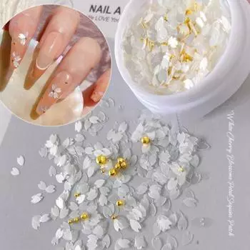 1 коробка очаровательных, привлекательных, широко применяемых, сделай сам, нейл-арта, ультратонких блесток, сверкающих блесток, украшений для ногтей белый