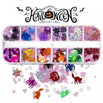 1 коробка Отличные ультратонкие привлекательные ногти блестки Хэллоуин Стиль DIY Искусство Принадлежности для декора H