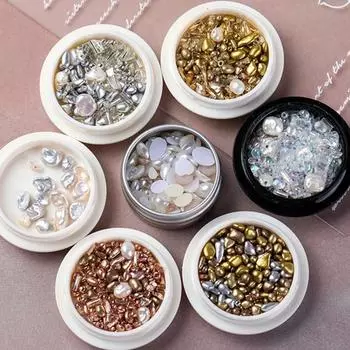 1 коробка, портативный камень-ракушка для ногтей, без капель, стильные аксессуары для жемчуга в форме 2