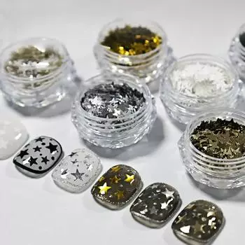 1 коробка пятиконечных звезд для ногтей, блестки, сверкающие на ногтях, зеркальные украшения из муки, нейл-арт, любители нейл-арта своими руками A2