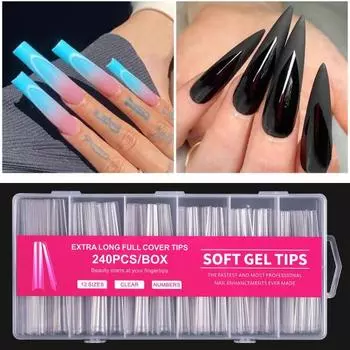 1 коробка, съемные накладные ногти, без запаха, отличные удлиненные прозрачные принадлежности для искусственных ногтей