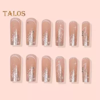 1 коробка, советы по искусственному маникюру, безвредное наращивание ногтей, легкие, нежные, сверкающие, бабочки, искусственные блестящие бриллианты, искусственные ногти 1 Set