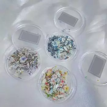 1 коробка стильных трехмерных легких украшений для ногтей с настоящими сухими цветочными лепестками, наклейки для салона