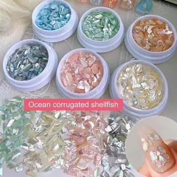 1 коробка стойких маникюрных украшений неправильной формы с блестками B