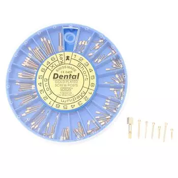 1 коробка стоматологический нержавеющая сталь позолоченный винтовой штифт стоматологический титановый материал лечение корневых каналов для стоматологического инструмента стоматология as the picture