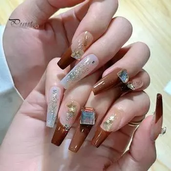 1 коробка, украшение для ногтей, стразы, 3D сердце/квадратный искусственный кристалл, Шарм, украшения для ногтей своими руками, чехол для телефона, декоративные аксессуары, принадлежности для маникюра D