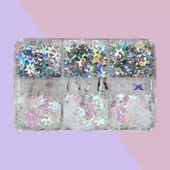 1 коробка вырезанные блестки изысканные ногти красота пластик стильный пентаграмма чешуйчатое искусство украшение для домашнего использования B