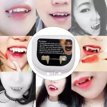 1 коробка зомби вставные зубы масштабируемый дизайн атмосфера создание многоразовые уникальные маленькие тигриные клыки косплей для Хэллоуина