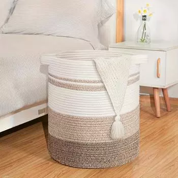 1 корзина для белья, корзина для хранения с ручками, декоративная корзина для гостиной, плетеная корзина для хранения игрушек, подушек, одеял, одежды