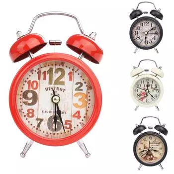 1 круглые домашние винтажные часы, белые и черные двухцветные настольные цифровые часы, будильник, свет, домашний декор белый