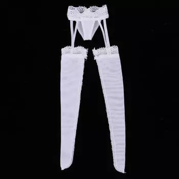 1:Кружевные подтяжки, 6 масштабов, чулки для HT, PH, женской фигуры 12 дюймов, белые