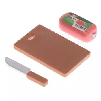 1:Кукольный домик 12 минут, разделочная доска, колбаса, свинина, обед, мясные кухонные аксессуары