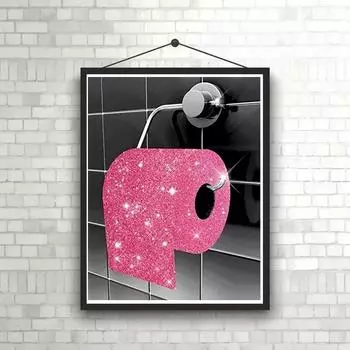 1 кусок 11,8x15,7 дюймов 5D DIY Алмазная картина, изображение ванной комнаты, набор для вышивания, полностью водная алмазная картина, подарок для украшения дома ручной работы Round drill 30x40cm