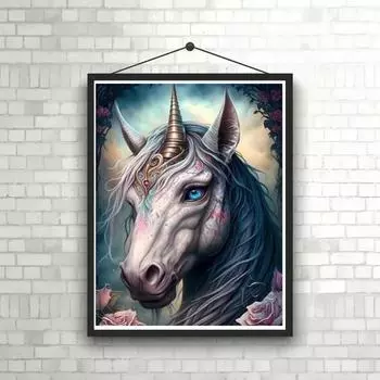 1 кусок 11,8x15,7 дюймов 5D DIY Алмазная картина, Лошадь, Набор для вышивания, Вся вода Алмазная картина, Подарок для украшения дома ручной работы Round drill 30x40cm