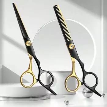 1 кусок диагонального хвоста, машинки для стрижки волос черного золота, ножницы для домашних животных, челка, зубы, плоские ножницы Tooth Scissors разноцветный