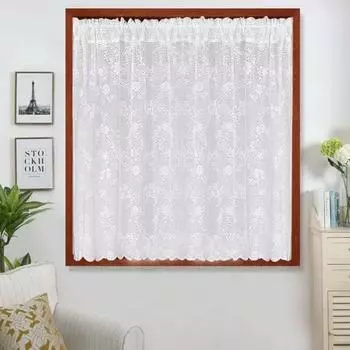1 кусок тюля, изысканная романтическая декоративная занавеска из полиэстера для спальни, гостиной, кружевная жаккардовая занавеска, украшение дома для кафе 100cm