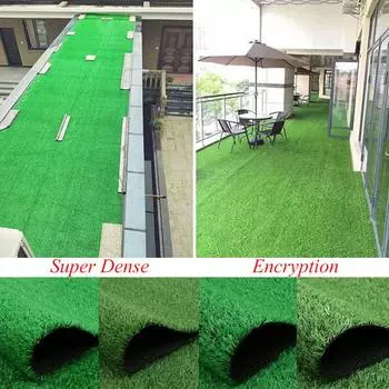 1 квадратный травяной коврик для гольфа, 15 мм, утолщение, искусственный газон для ландшафта, синтетический газон для помещений зелёный