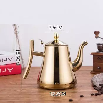 1 л/1,5 л/2 л более толстый чайник из нержавеющей стали, чайник с фильтром, металлическая газовая плита, индукционная плита, чайник цвета: золотистый, серебристый Silver(1L)