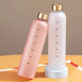 1 л мотивирующая бутылка для воды 32 унции многоразовая пластиковая бутылка для питья с маркером времени герметичная модная стильная бутылка для путешествий 1L белый