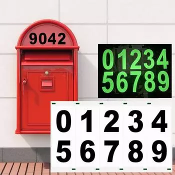 1 лист 0-9 водонепроницаемая дверь адрес улица почтовый ящик номер автомобиля декоративная ПВХ табличка наклейка