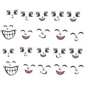 1 лист 3D милый мультфильм улыбающееся лицо советы по дизайну ногтей DIY наклейка маникюрные наклейки