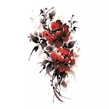 1 лист цветных временных татуировок с изображением цветка и бабочки для женщин и мужчин, поддельные татуировки с дикими растениями, наклейки для взрослых, лица, рук, боди-арта, тату